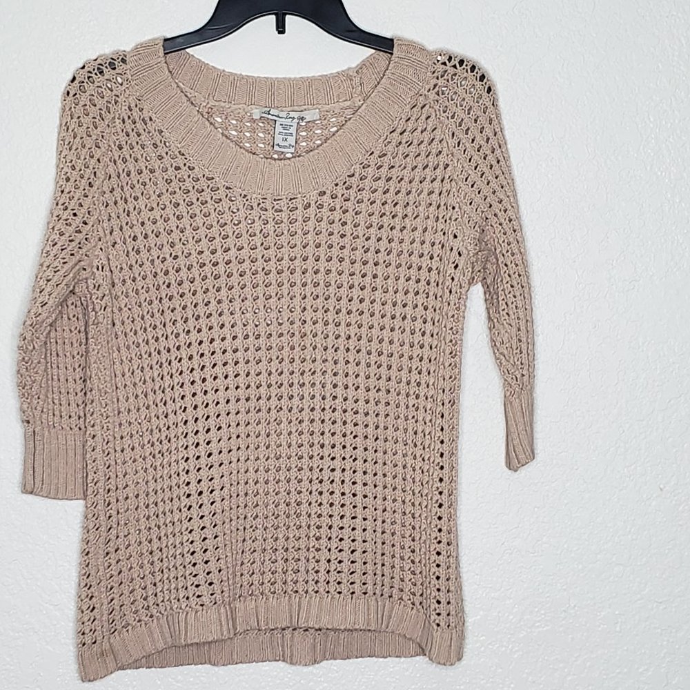 Tan Open Weave Sweater American Rag